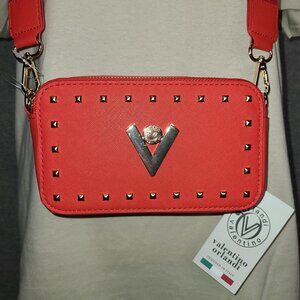 NEW Valentino Orlandi Small Red and Gold Crossbody Bag NWT